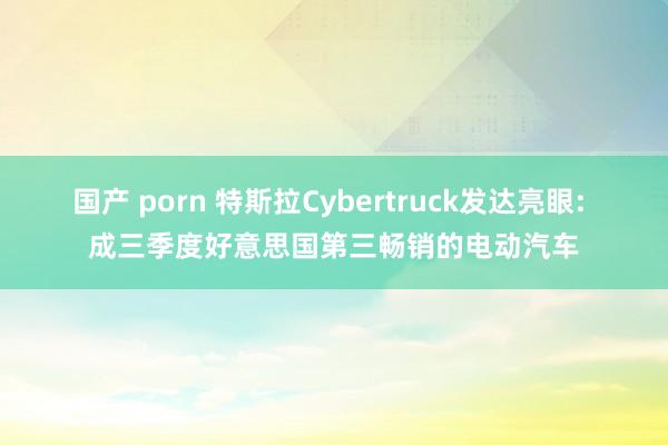 国产 porn 特斯拉Cybertruck发达亮眼: 成三季度好意思国第三畅销的电动汽车