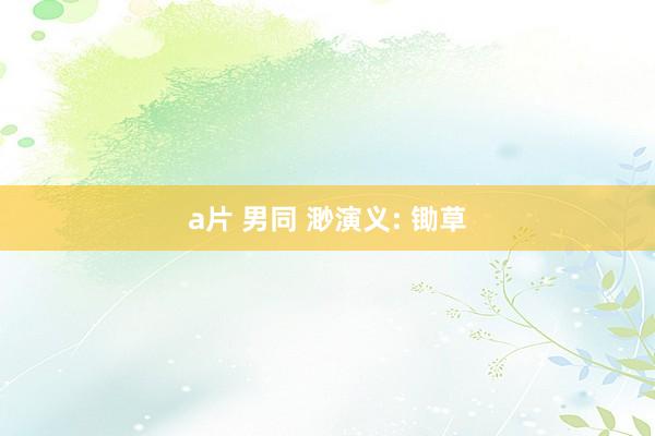 a片 男同 渺演义: 锄草
